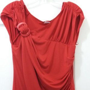 Suzy Shier red blouse with design